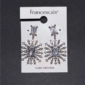 Francesca's Shimmering Silver Stud Earrings
